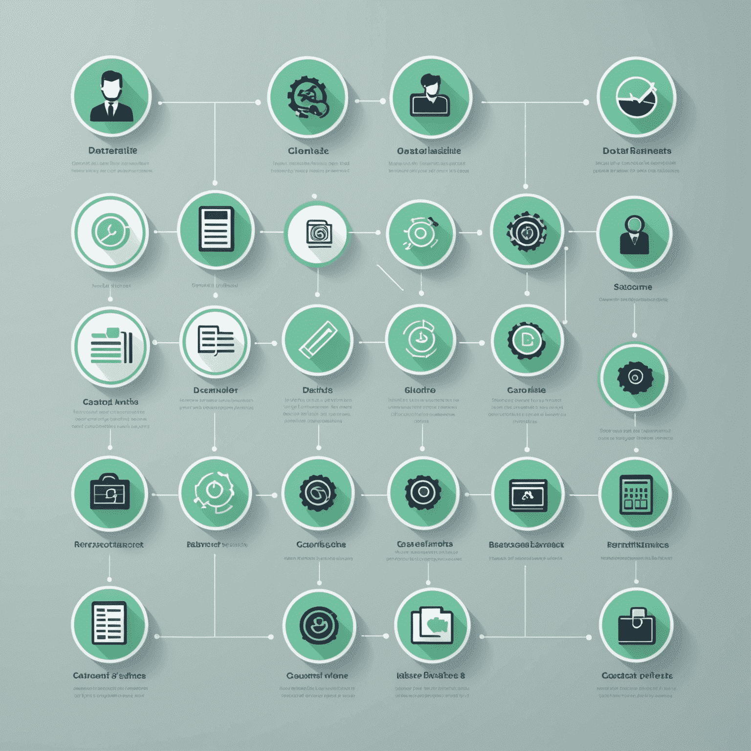 An infographic showing various types of data being collected, such as user profiles, browsing history, and preferences, represented by mint green icons on a light gray-blue background.